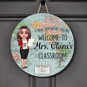 A New Adventure Begins - Personalized Wooden Sign - Gift For Teacher, Back To School