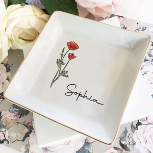 Friends Are Flowers That Never Fade - Personalized 3D Inflated Effect Jewelry Dish - Gift For Bestie