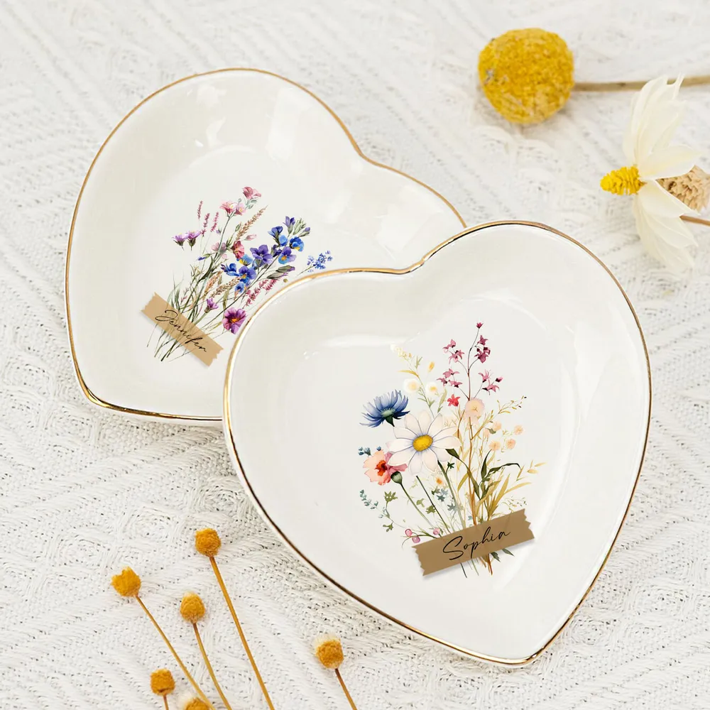 Bloom Where You Are Planted - Personalized Jewelry Plate - Gift For Sister, Sibling, Bestie