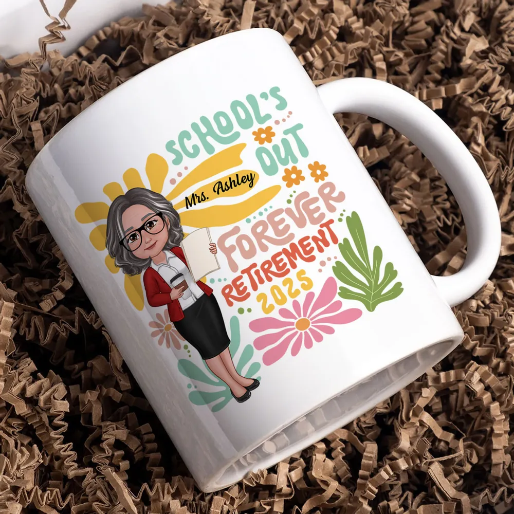 School Is Out Forever Retirement - Personalized Mug - Gift For Teacher, Retirement Gift