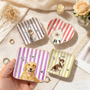 Custom Pet Jewelry Dish, Custom Dog Cat Memorial Portrait Ring Dish, Gift for Pet Owner