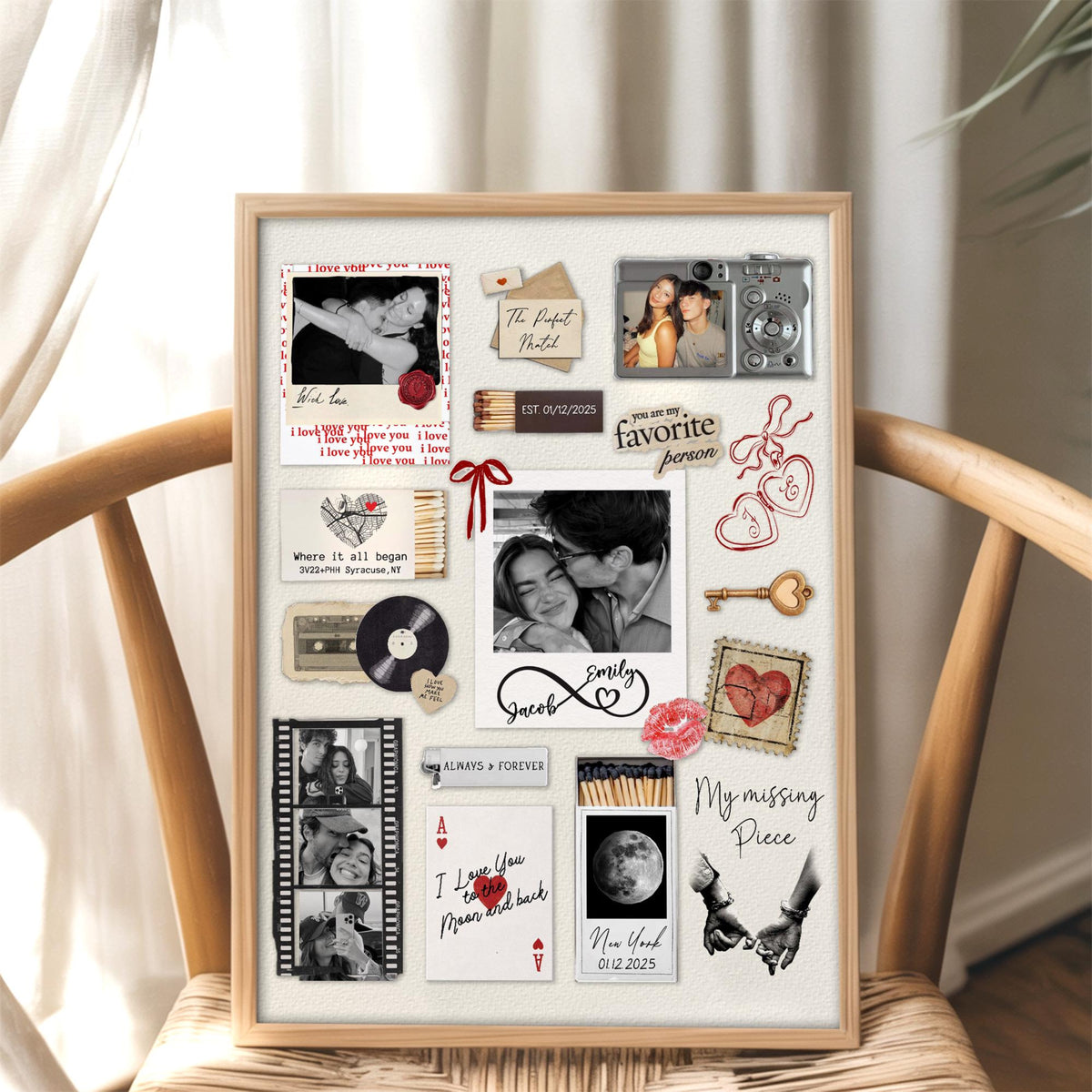 Personalized Valentine Gifts For Him, Custom Matchbox Canvas Gift For Boyfriend, Anniversary Gift