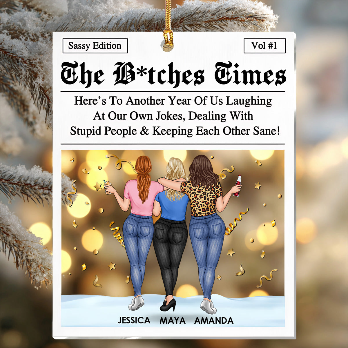 The Bestie Times Sassy Edition - Personalized Acrylic Plaque - Christmas Gift For Bestie, Sister, BFF