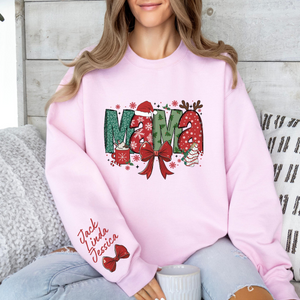 Custom Christmas Mama Sweatshirt, Coquette Bow Christmas Mama , Christmas Mama Claus Sweater, Christmas Mom Gift