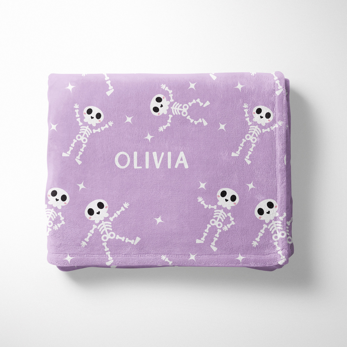 Dancing Skeleton Halloween Name Blanket, Custom Name Blanket, Halloween Personalized Gift, Cute Halloween Gift