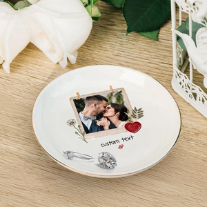 Custom Couple Portrait Ring Dish, Valentine Gift, Anniversary Gift for Couple, Custom Ring Holder Gift, Custom Photo Jewelry Tray, Wedding Gift
