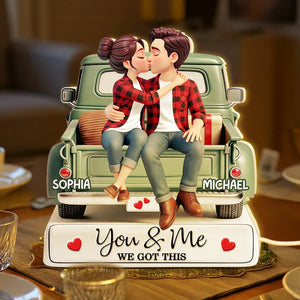 Forever Love Couple Kissing On The Truck - Personalized Acrylic Light Box - Valentine's Day Gift For Couple