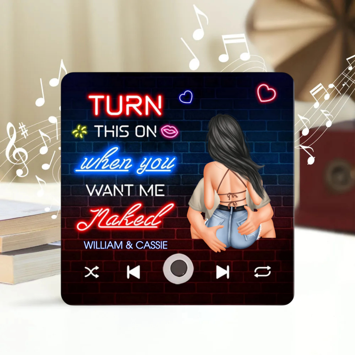 Turn This On When You Want Me - Personalized Music Fridge Magnet - Gift For Couple, Valentine's Gift For Him