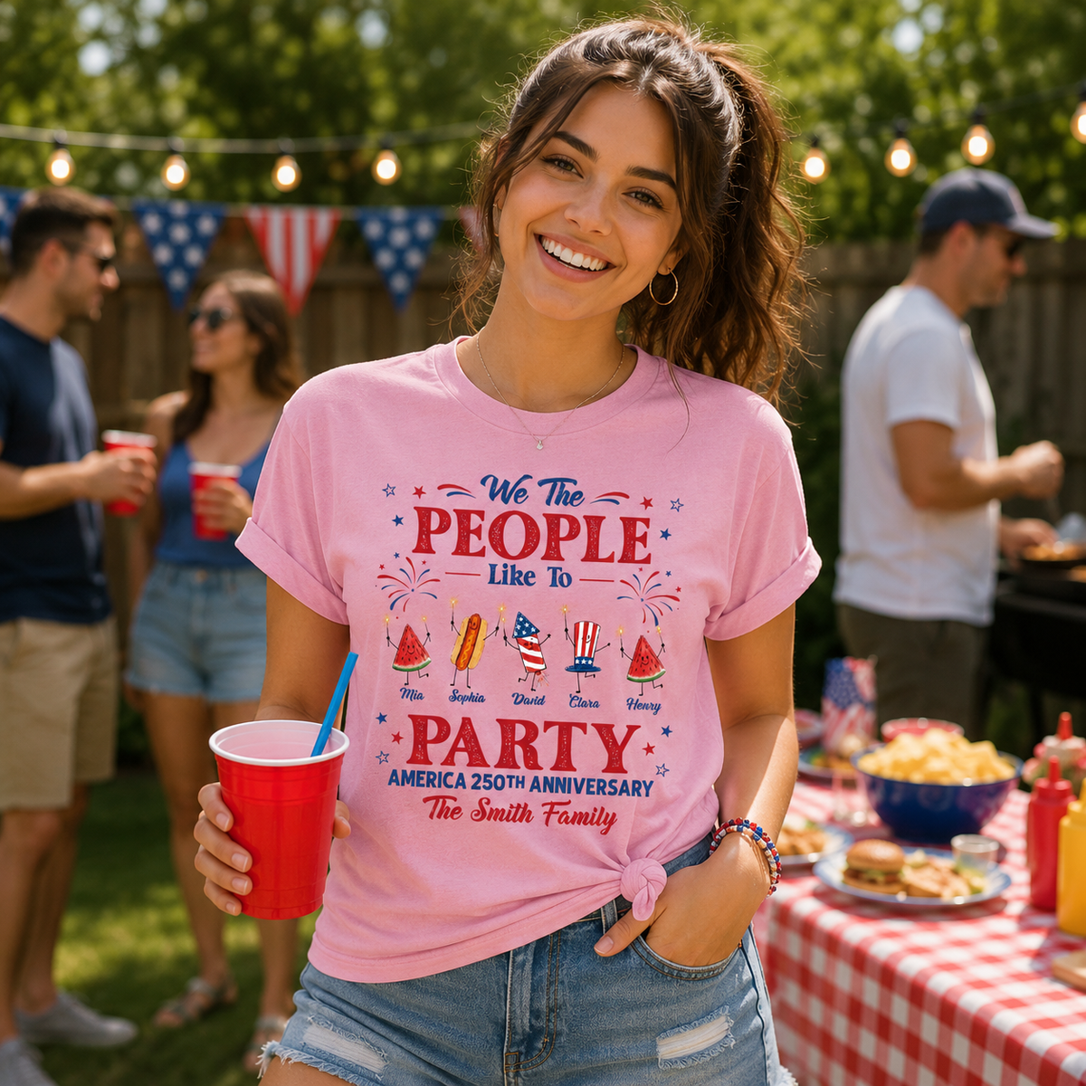 We The People Like To Party - Personalized Shirt - 4th Of July Gift For Family, Independence Matching Family Shirt