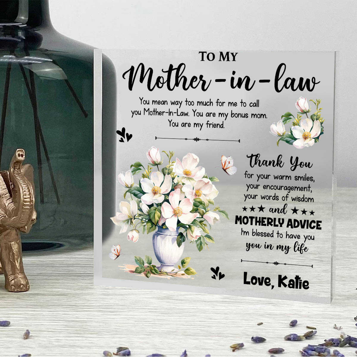 To My Mother-in-law Thank You For Your Warmest Smile - Personalized Acrylic Plaque - Gift For Mother-in-law, Mother's Day, Birthday Gift