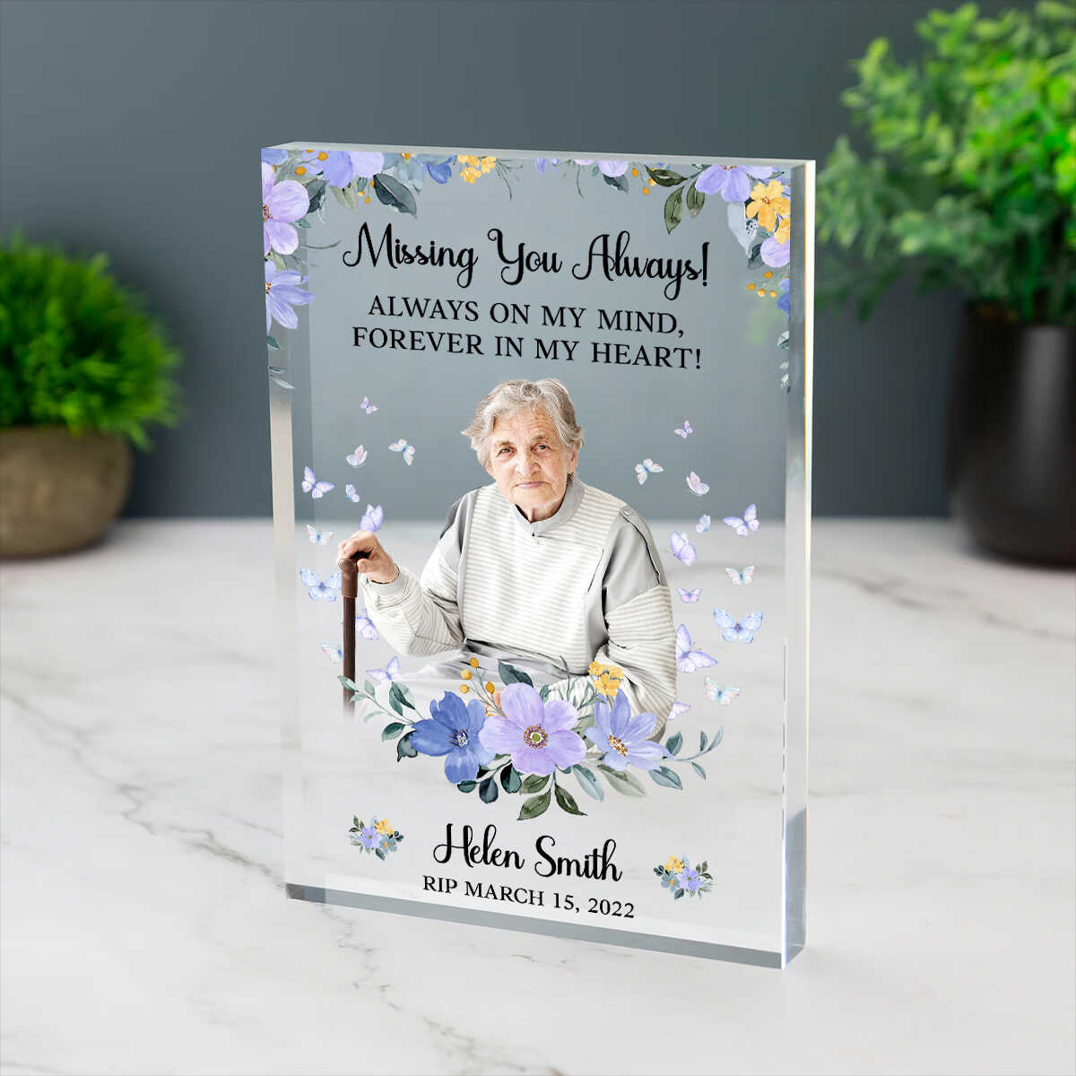 Missing You Always Custom Photo Of Your Loved One - Personalized Acrylic Plaque - Memorial Gift