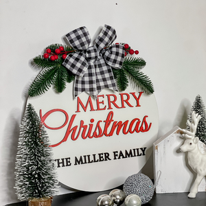 Merry Christmas Custom Family Name - Personalized Wood Sign - Christmas Gift For Family