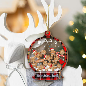 Gingerbread Family With Dog & Cat - Personalized 4D Shaker Ornament - Christmas Gift For Family