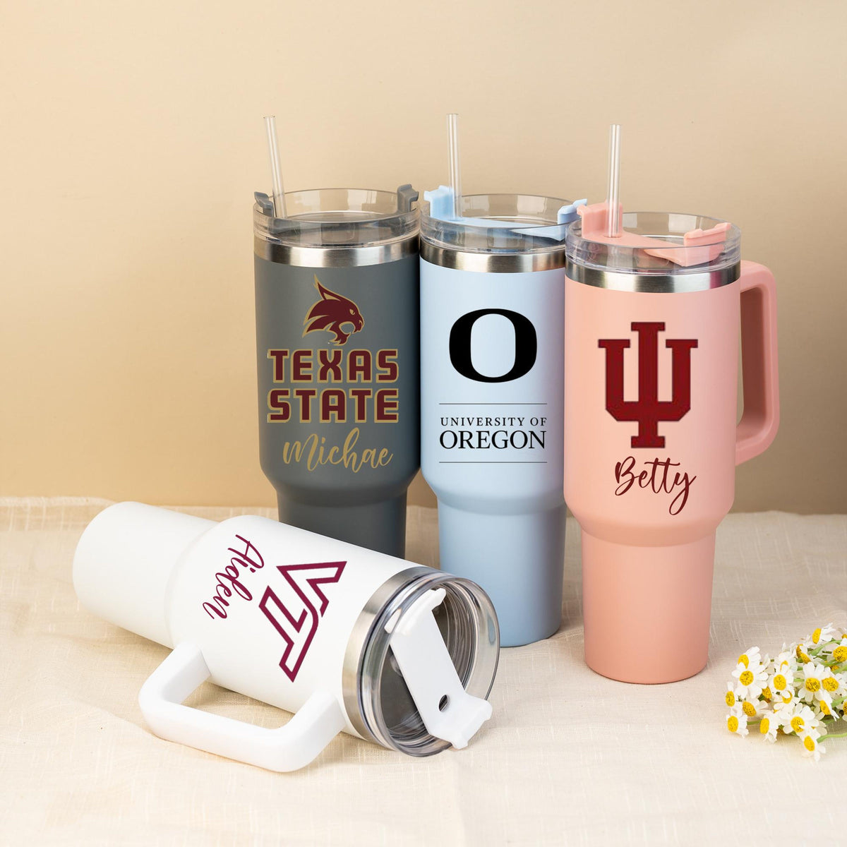 Personalized College Logo Tumbler, Graduate Gift 2026, 40oz Stainless Steel
