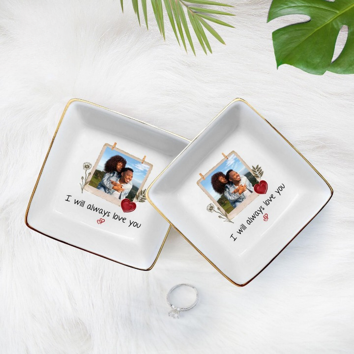 Custom Couple Portrait Ring Dish, Valentine Gift, Anniversary Gift for Couple, Custom Ring Holder Gift, Custom Photo Jewelry Tray, Wedding Gift