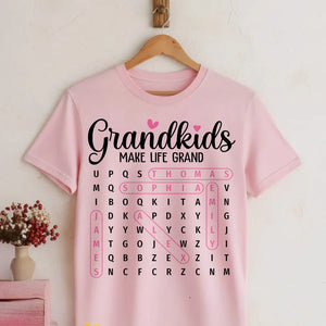 Grandma's Favorite People Word Search Puzzle - Personalized Shirt - Mother's Day Gift For Grandma Mom