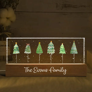 Christmas Tree Family Custom Names - Personalized LED Night Light - Christmas Gift For Family