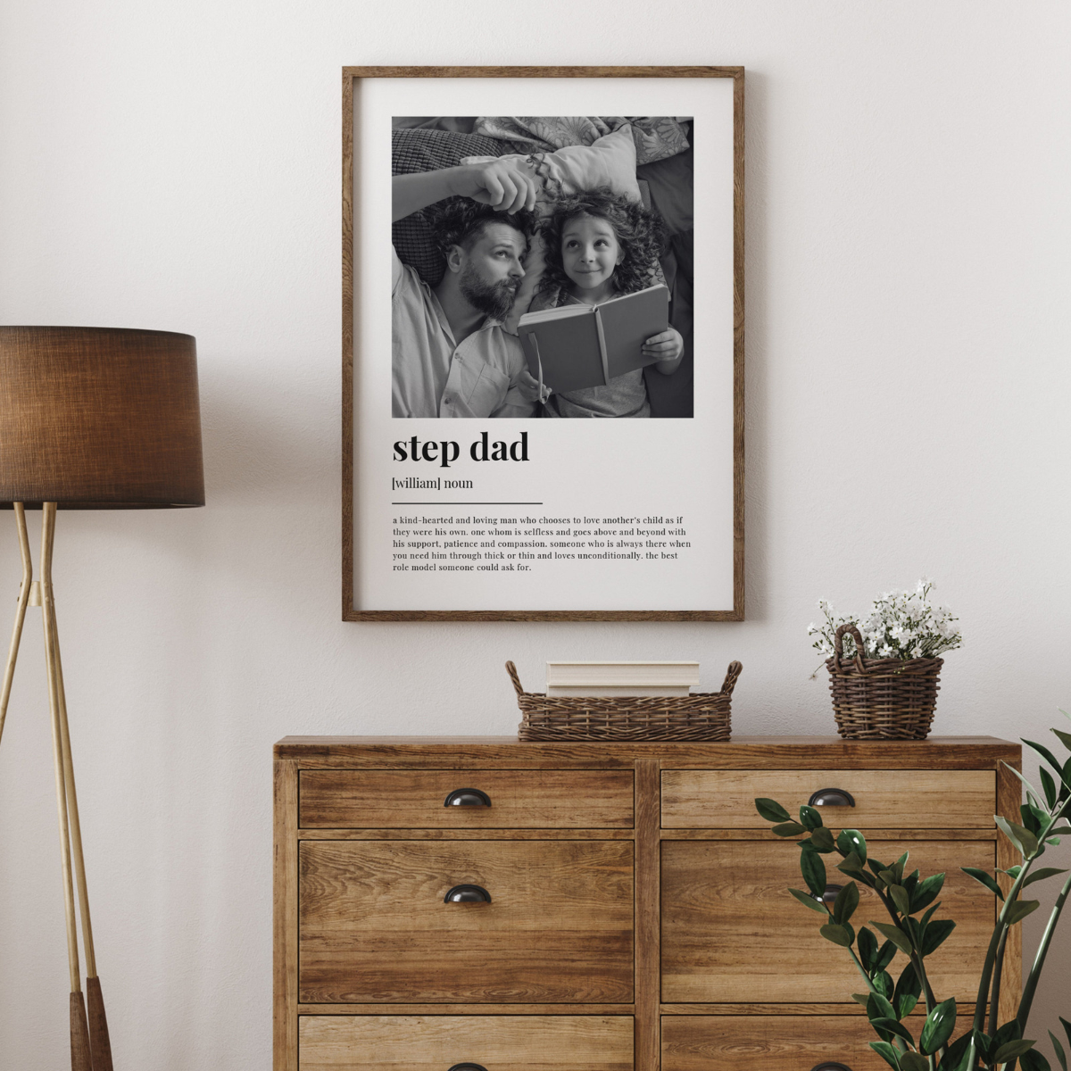 Step Dad Definition Print, Wall Art Print, Step Dad Gift, Step Dad Print, Photo Definition Print, Custom Gift With Photo