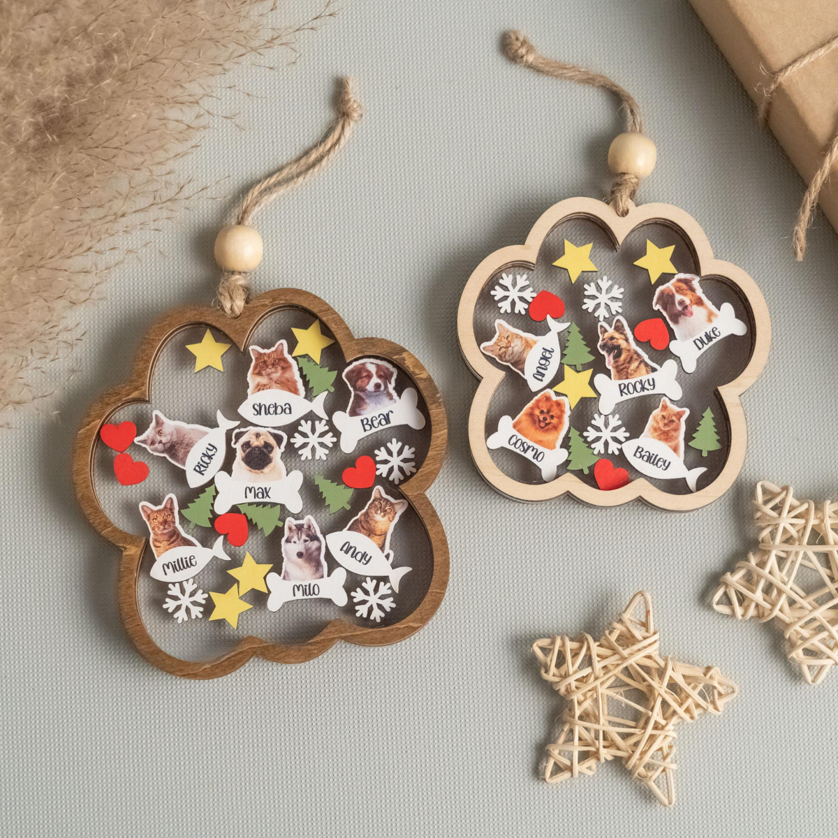 Custom Your Pet's Photo - Personalized 4D Shaker Ornament - Christmas Gift For Pet Lovers