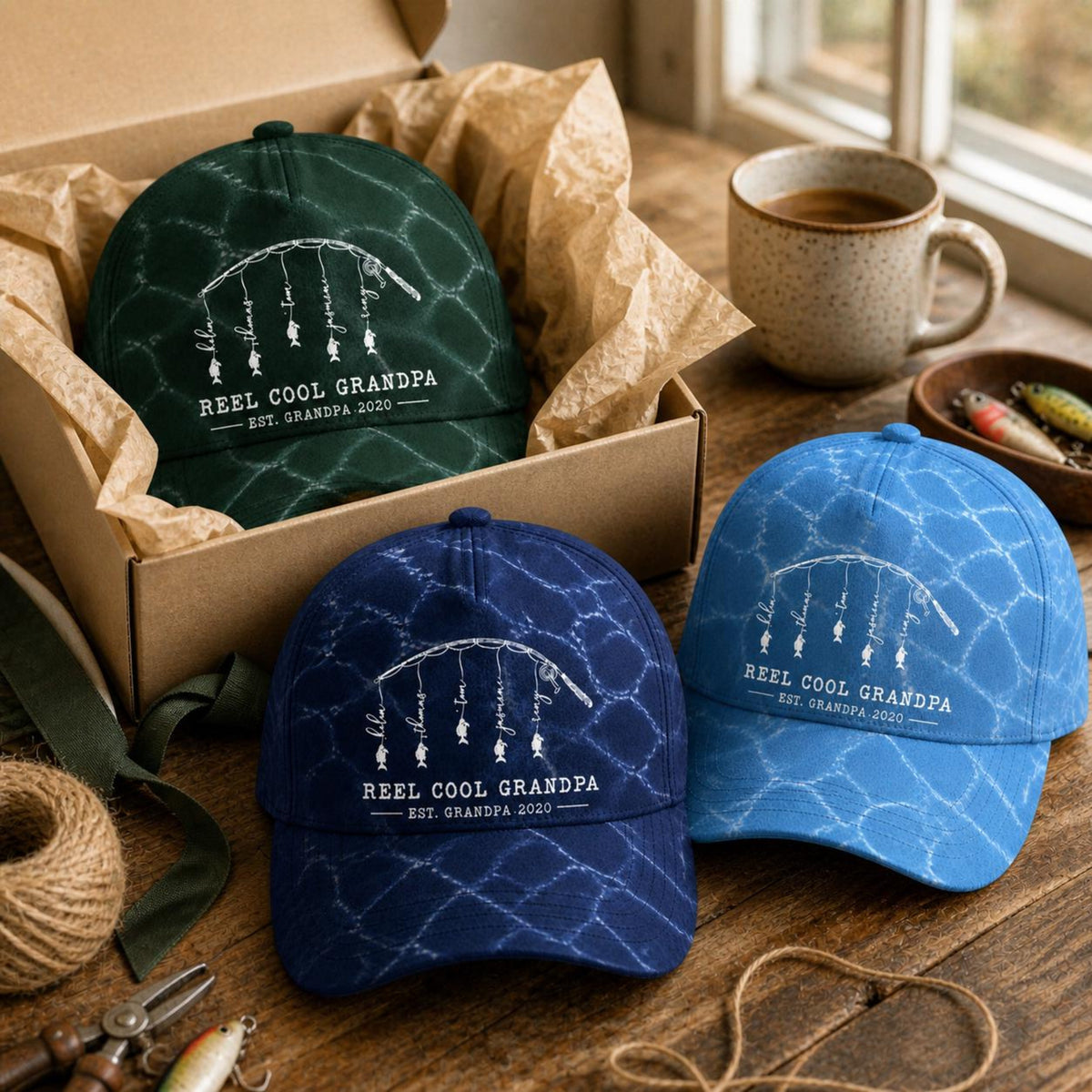Reel Cool Dad Custom Fishing Hat, Personalized Fisher Grandpa Cap, Fathers Day Gift For Him, Reel Cool Papa Hat, Fishing Lover Grandpa Gift