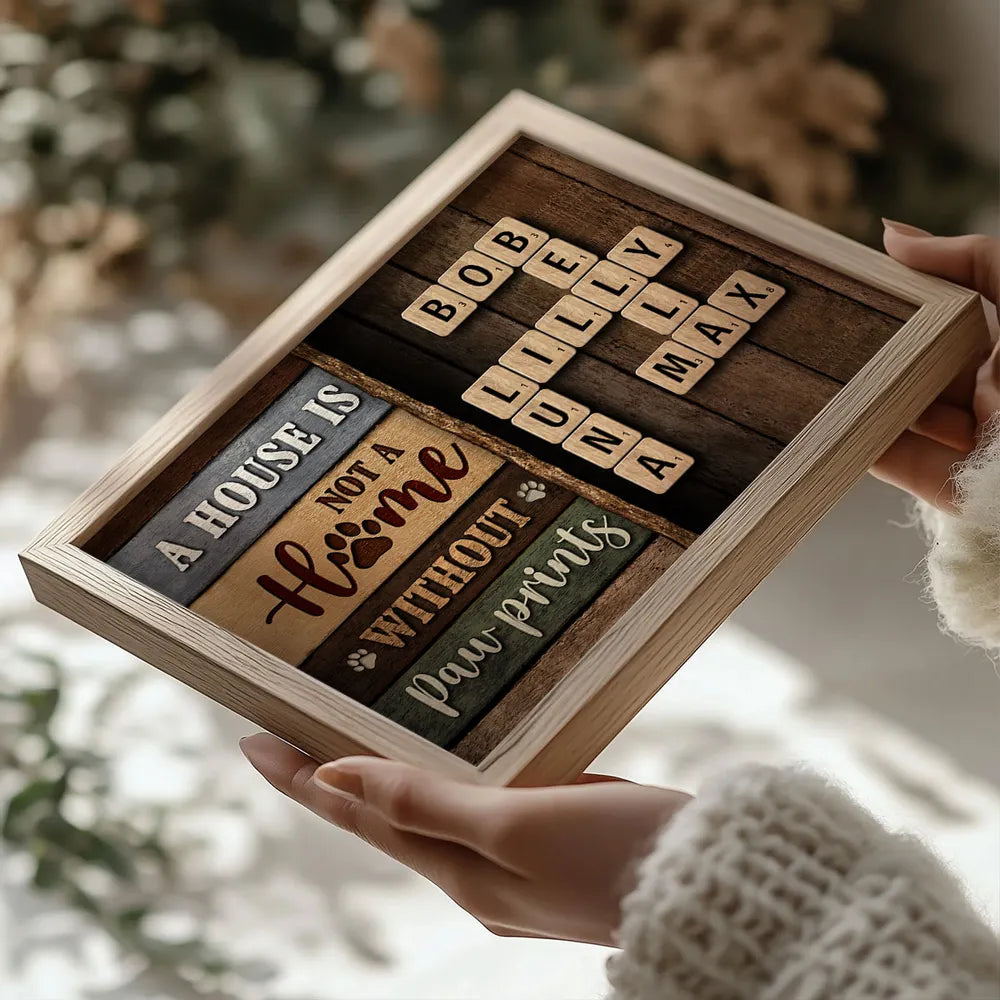 A House Is Not A Home Without Paw Crossword Puzzle - Personalized Canvas - Gift For Family, Gift For Pet Lovers
