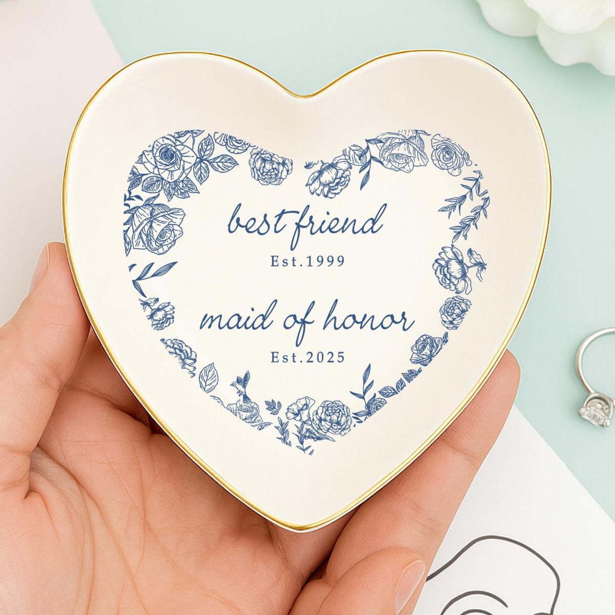 Personalized Maid of Honor Jewelry Tray, Bridesmaid Proposal Gift, Bridesmaid Gift, Wedding Gift