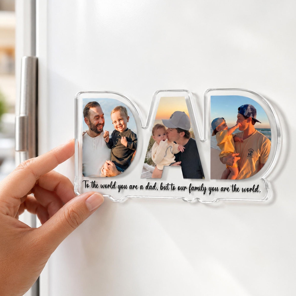 Personalized Dad Papa Magnet With Picture, Custom Dad And Kids Photo Magnet, Fathers Day Gift For Dad, Papa, Gift For Husband, New Dad Gift