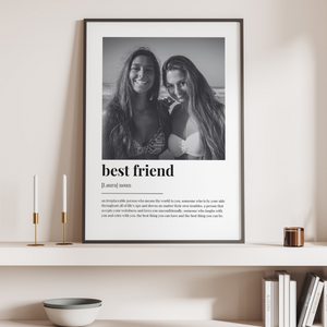 Best Friend Definition Canvas, Wall Art Decor, Best Friend Gift, Photo Definition Canvas, Custom Gift With Photo