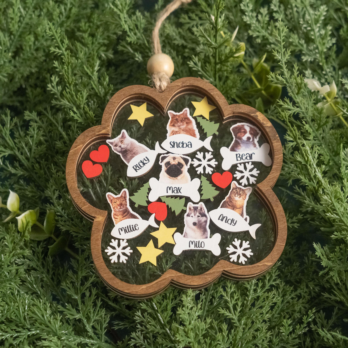 Custom Your Pet's Photo - Personalized 4D Shaker Ornament - Christmas Gift For Pet Lovers