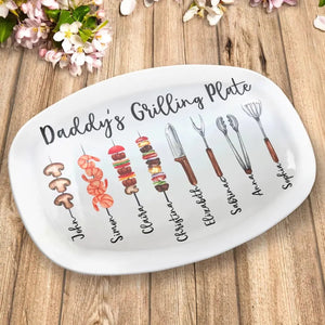 Daddy's Grilling Stuffs - Personalized Platter - Gift For Dad, Grandpa, Father's Day