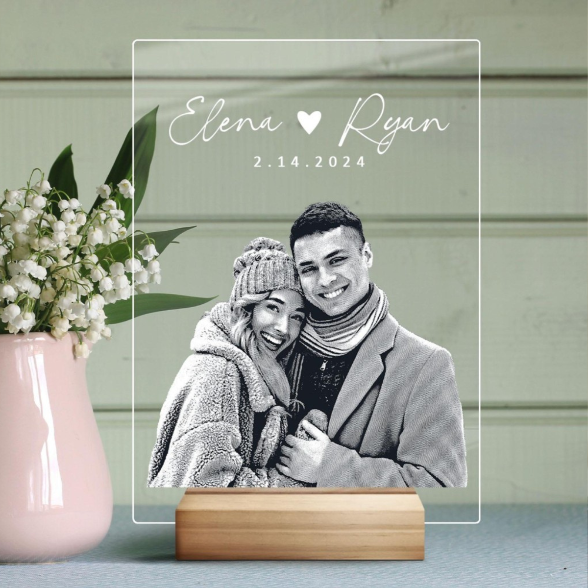 Custom Picture Night Light, Wedding Gifts for Couple, Personalized Photo Lamp, Anniversary Gift, Photo Night Light, Valentine Gifts For Couple
