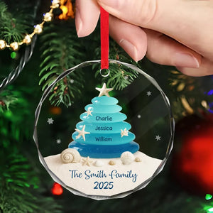 Sea Glass Christmas Tree - Personalized Crystal Ornament - Heartwarming Festive Christmas Decor, Gift For Family