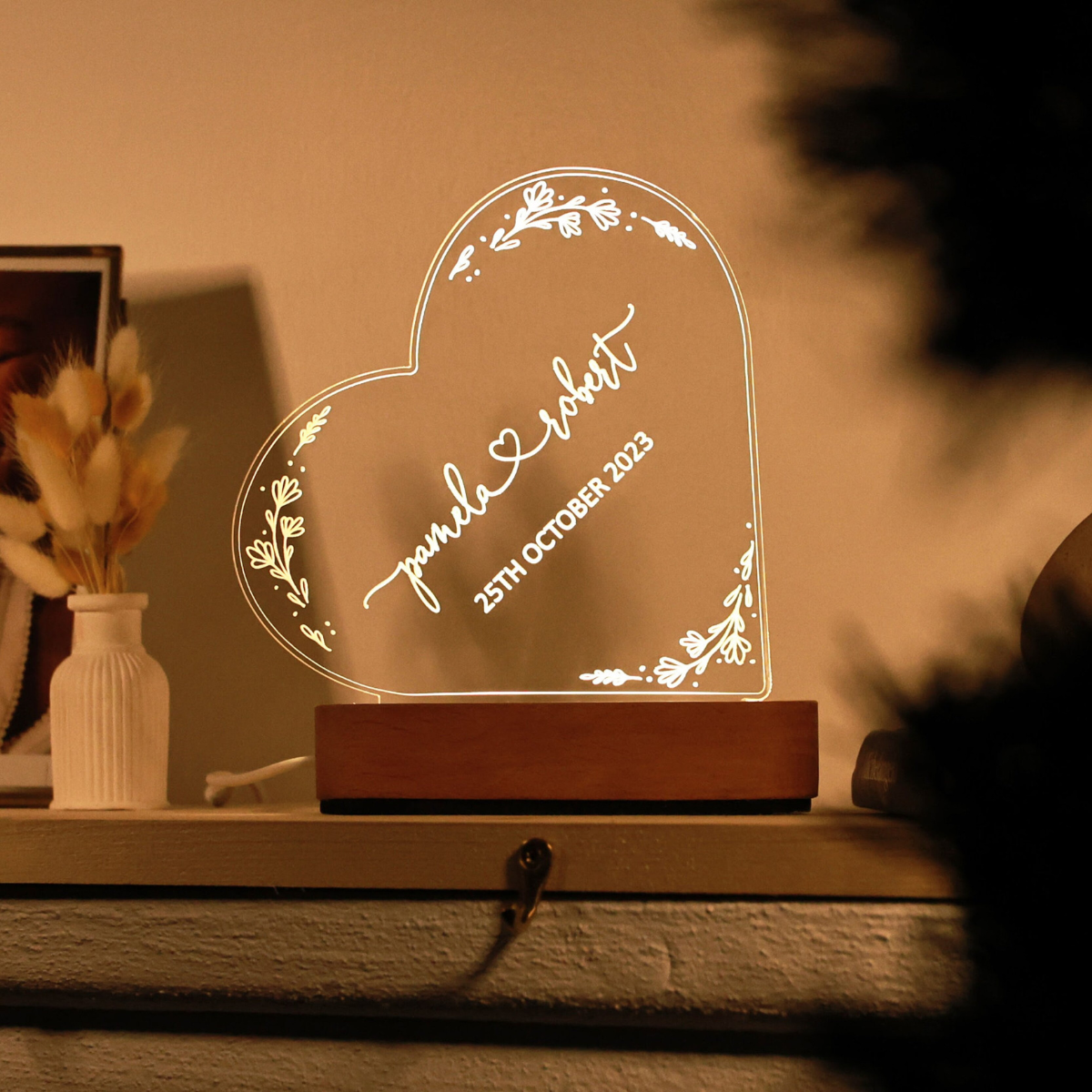 Personalized Couples Gift, Romantic Gift, Unique Wedding, Newlywed Gift, Names and Date, New Home Gifts, Anniversary Gift for Couple