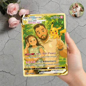 Personalized PKM Card, Happy Father's Day Gift, Custom Photo Card, Dad Keepsake Gift, New Dad Gift, PKM Inspired Card