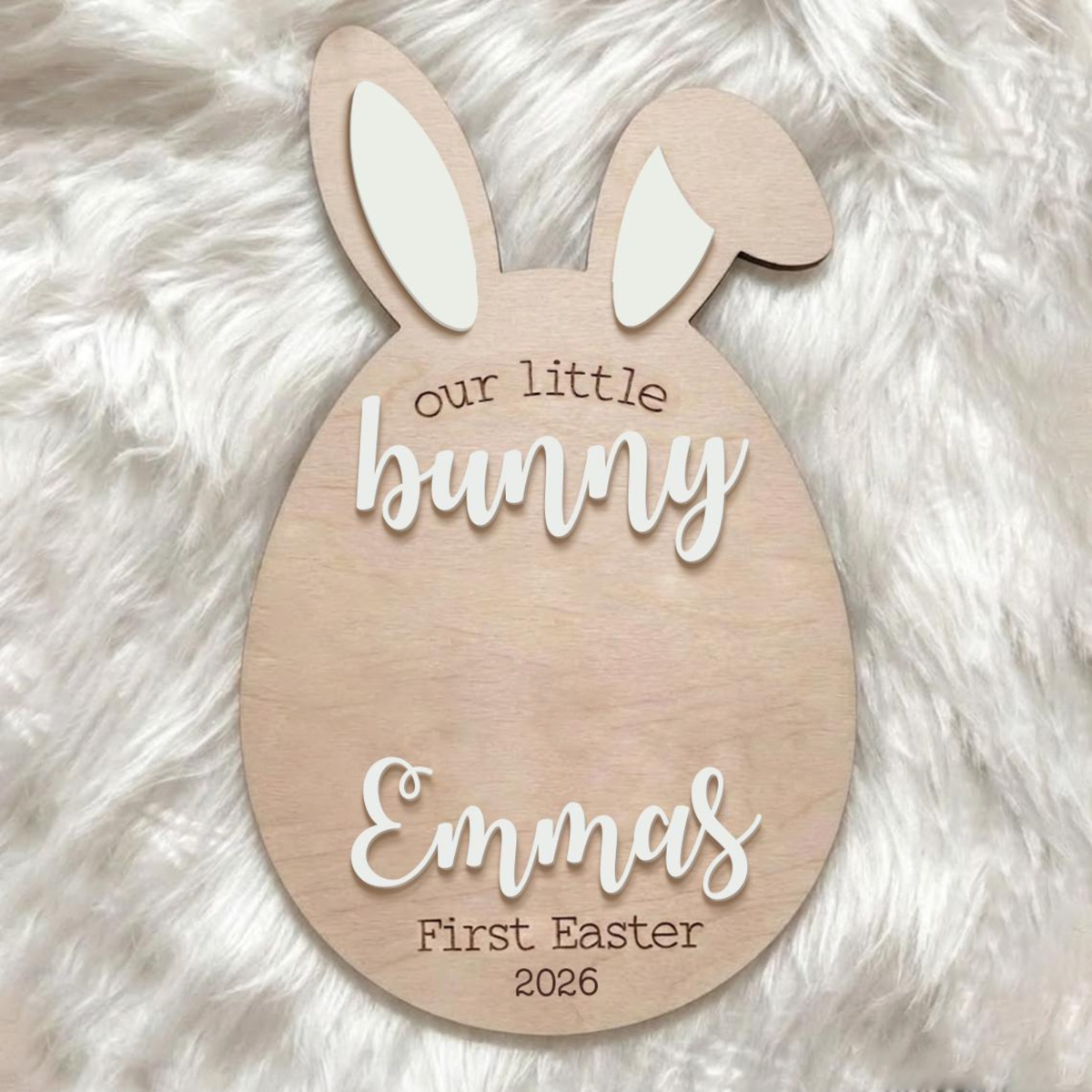 Custom Easter Bunny Footprint Sign, Baby's First Easter Footprint Sign, My First Easter Craft Bunny Footprint Easter Keepsake Board For Baby