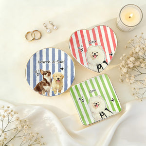 Custom Pet Jewelry Dish, Custom Dog Cat Memorial Portrait Ring Dish, Gift for Pet Owner