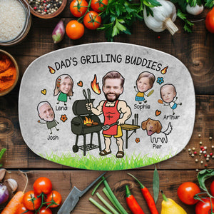 Dad s Grilling Plate, Father s Day Gift From Kids Personalized Grilling Plate Family Grilling Plate Gift With Kids Names, BBQ Gift For Daddy