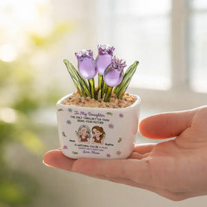The Only Better Thing Is Watching You Being A Mom - Personalized Mini Glass Flower Pot - Gift For Daughter, Mother's Day Gift