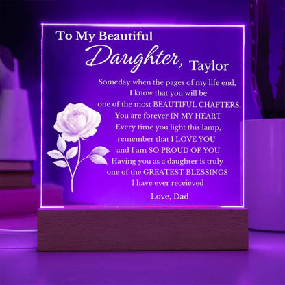 Personalized My Beautiful Daughter Acrylic Sign for daughter from father or mother, from mom or dad, Gift for Daughter