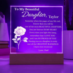Personalized My Beautiful Daughter Acrylic Sign for daughter from father or mother, from mom or dad, Gift for Daughter