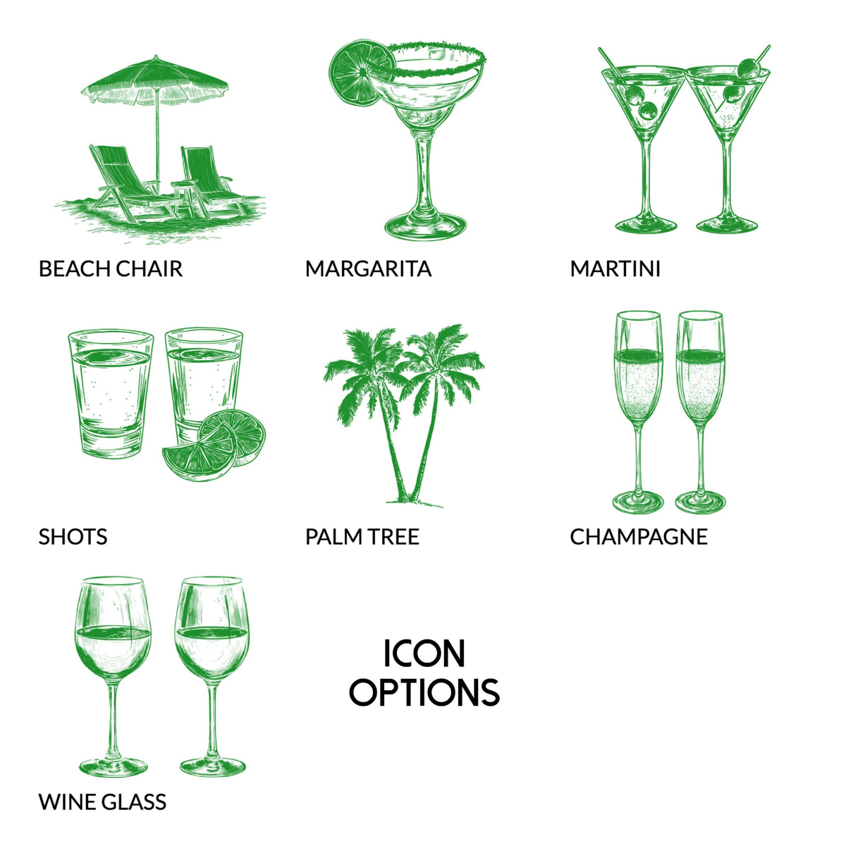 Social Club Party Favor Can Coolers Customizable with Striped Design, Event Icons, and Personal Details