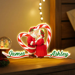 Santa Couple Growing Old Together - Personalized Light Box - Christmas Gift For Couples