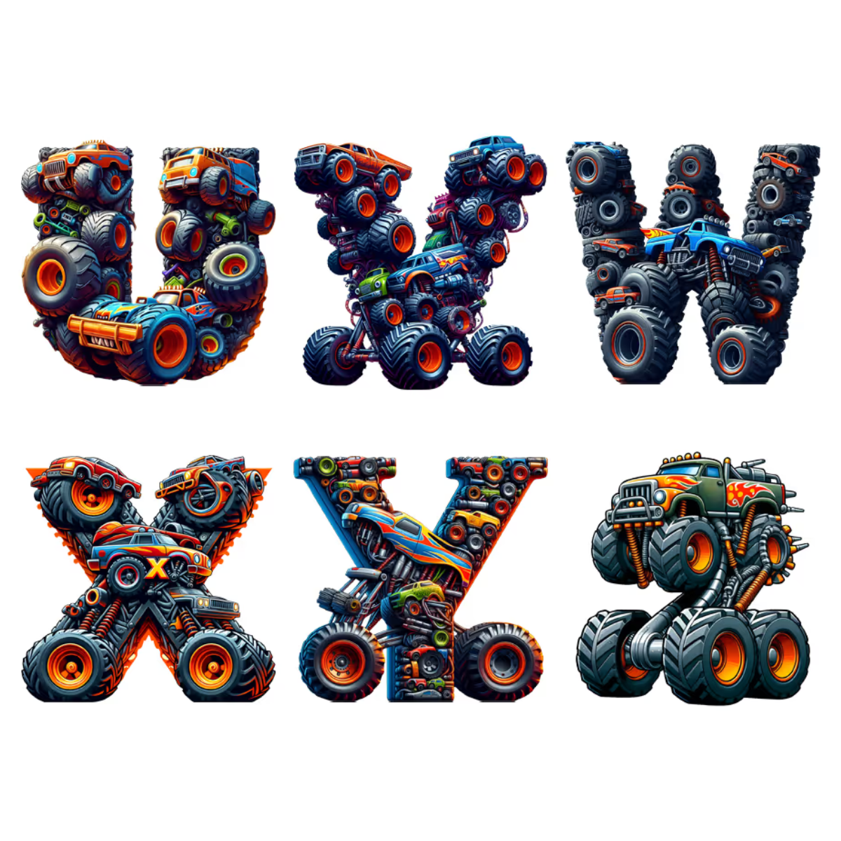 Alphabet Monster Truck - Personalized Acrylic Shaped Ornament - Gift For Kids, Christmas Gift