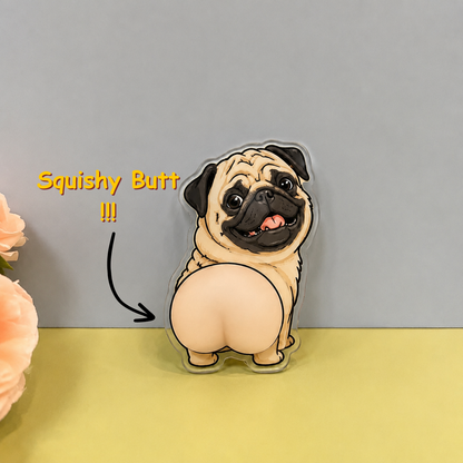 Personalized Dog Squishy Butt Fridge Magnet, Custom Pet's Photo Squeeze Magnet, Stress Relief Toy, Dog Lover Gift