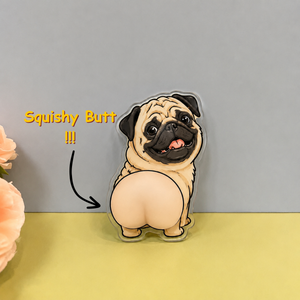 Personalized Dog Squishy Butt Fridge Magnet, Custom Pet's Photo Squeeze Magnet, Stress Relief Toy, Dog Lover Gift