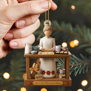 Just A Girl Who Loves Baking, Personalized Ornament, Gift For Bakers And Home Chefs