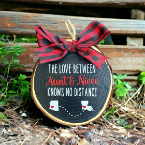 The Love Knows No Distance - Personalized Shape Ornament - Christmas Gift For Sisters