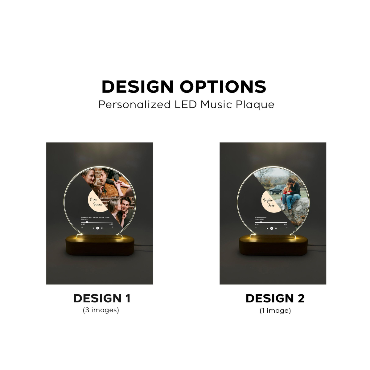 Custom Music Plaque with Photos, Personalized Photo Night Light Plaque, Bedroom Decor, Custom Led Night Light, Custom Wedding Gift Ideas