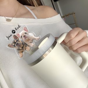 Personalized Gift For Dog Mom, Custom Topper Straw Topper With Photo, Custom Dog Photo Cup Straw Cover, Dog Mom Gifts