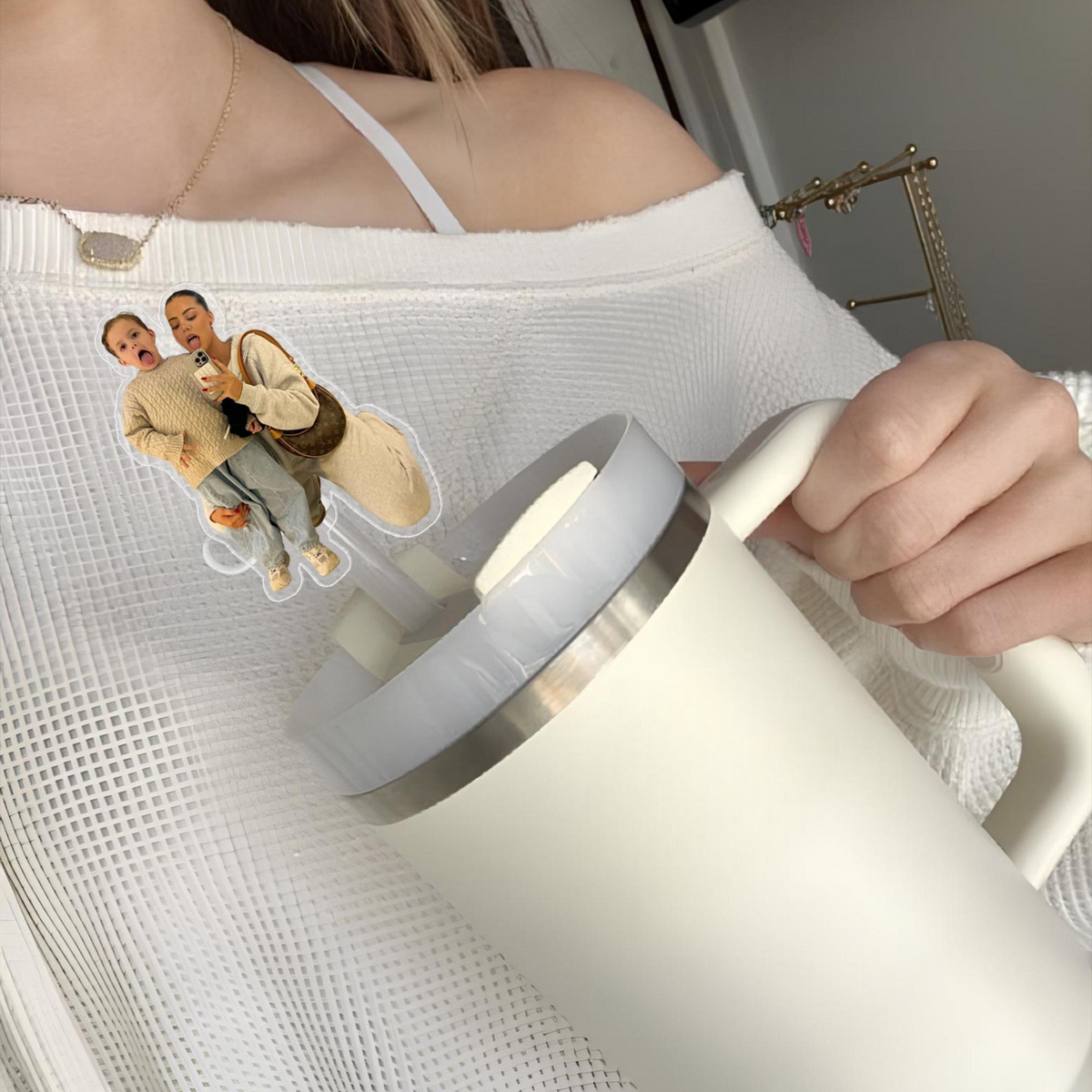 Personalized Photo Gift For Mom, Custom Straw Topper With Photo, Mom And Kids Photo Cup Straw Cover, Gift For Mother